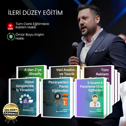 Sıfırdan İleri Seviyeye E-ticaret ve Dijital Pazarlama Eğitimleri 254 Video (Birebir Destekli)